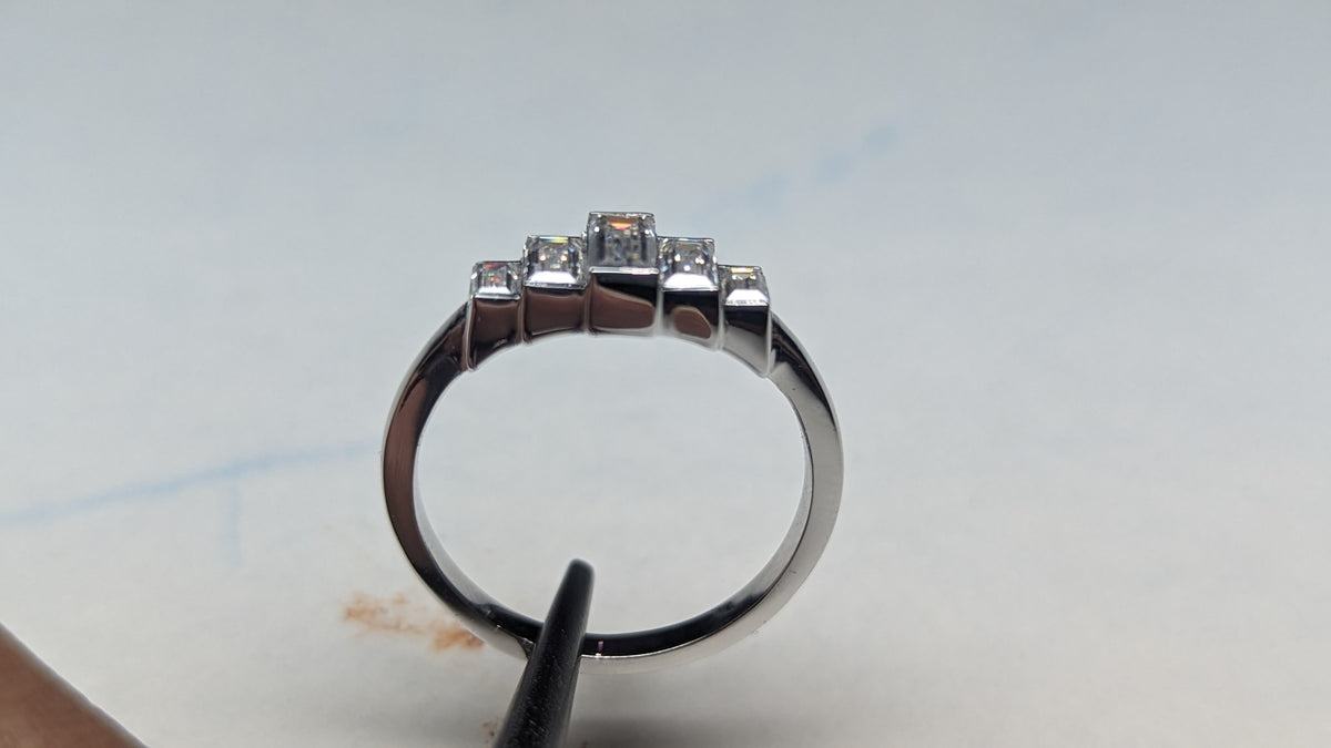 0.65 CT Emerald Cut Lab Grown Diamond Band Ring