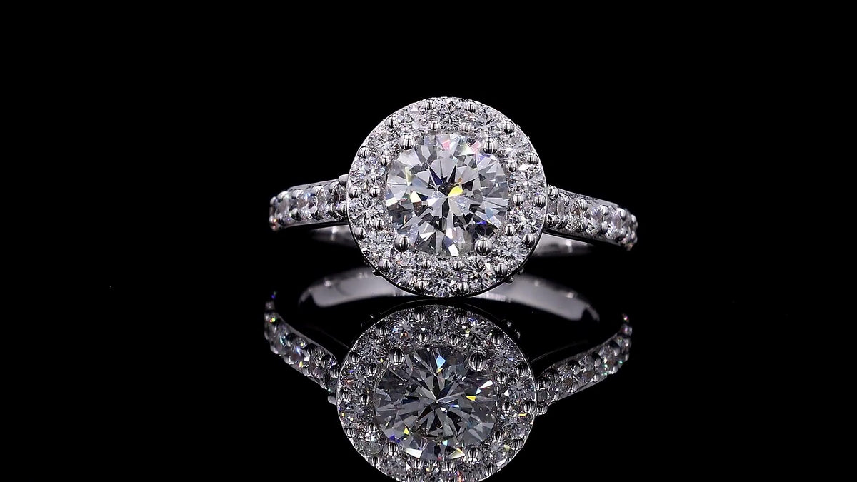 2.42 CT Round Cut Lab Grown Diamond Halo Ring