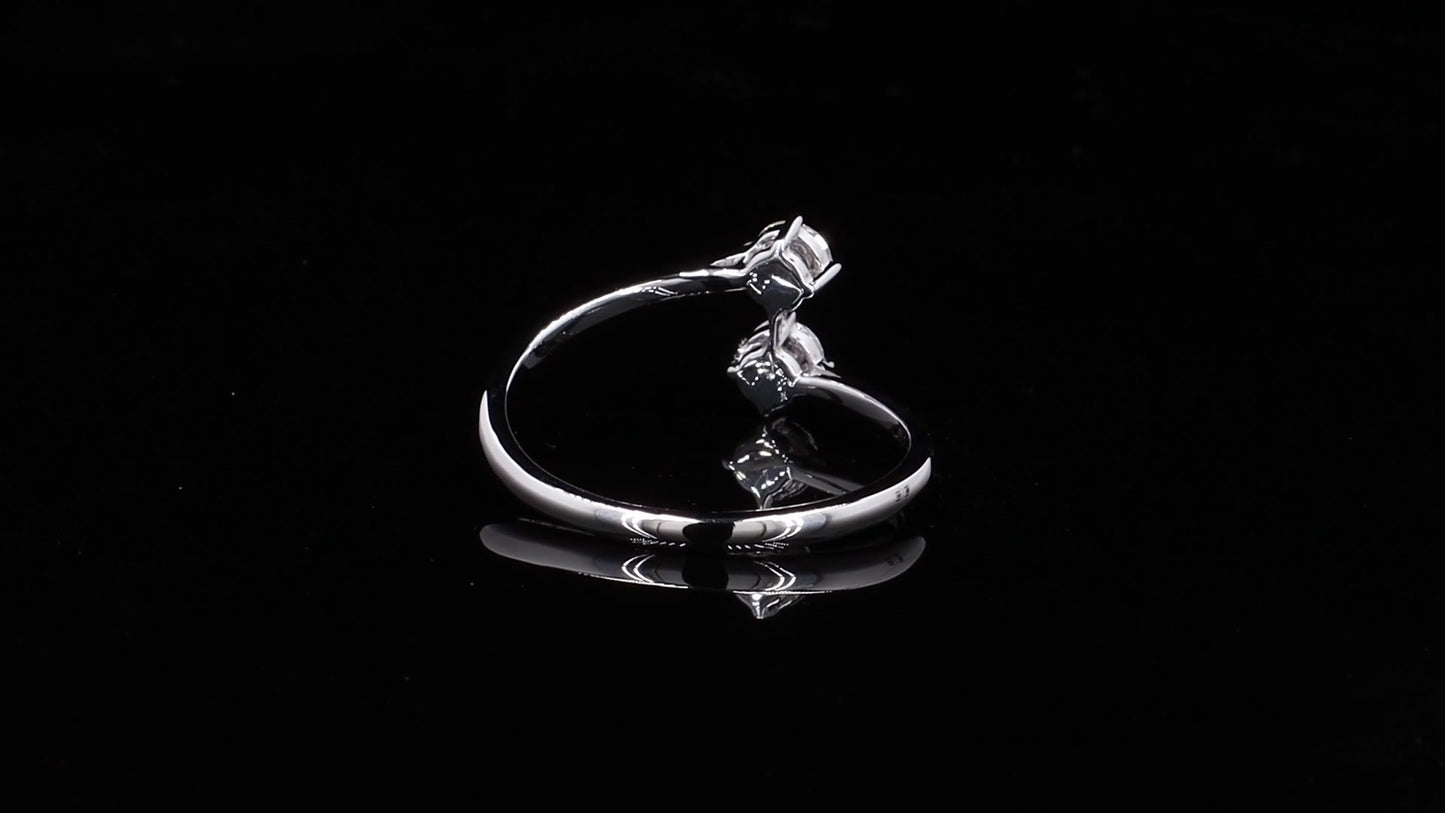 Two-stone, bypass (or toi et moi) ring