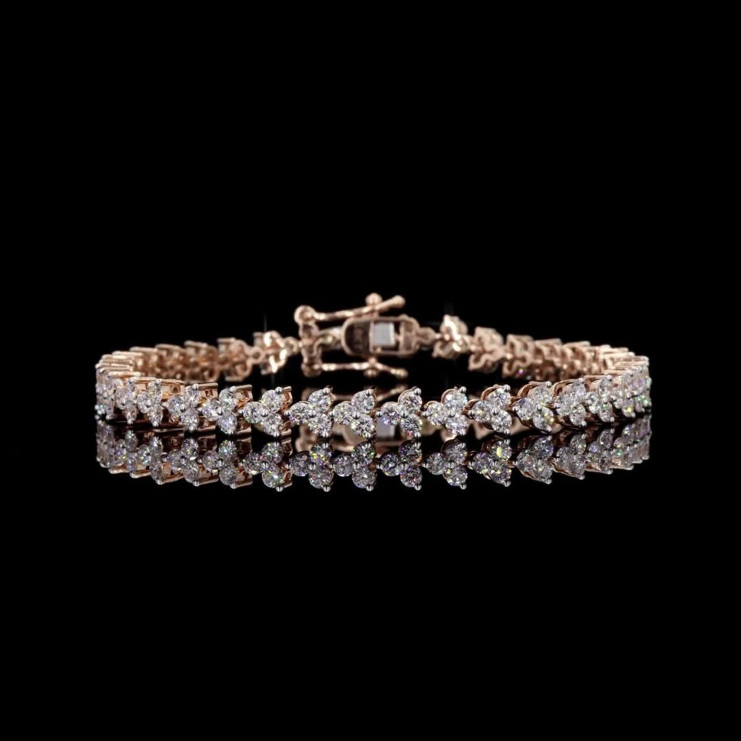Florence Bracelet – White Gold Floral Lab Grown Diamond Bracelet
