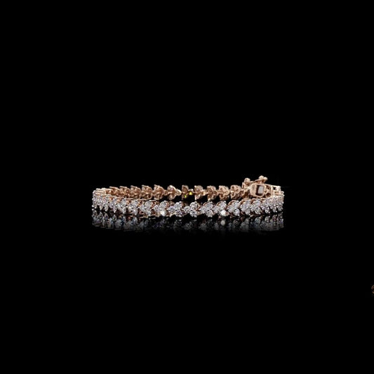 Florence Bracelet – White Gold Floral Lab Grown Diamond Bracelet