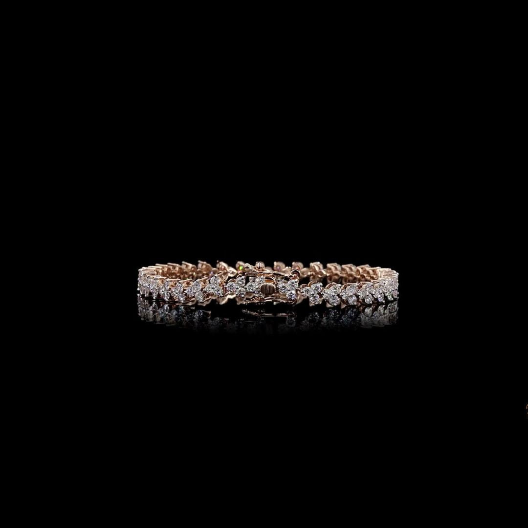 Florence Bracelet – White Gold Floral Lab Grown Diamond Bracelet