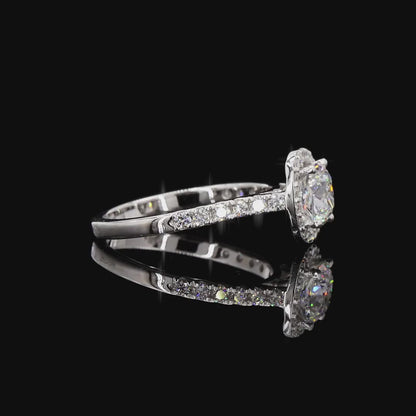 The Enchanted White Gold Round Diamond Halo Ring