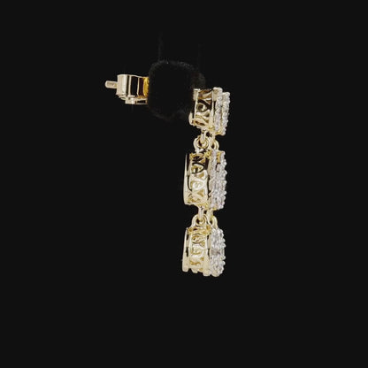 The Celeste Yellow Gold Diamond Drop Earrings