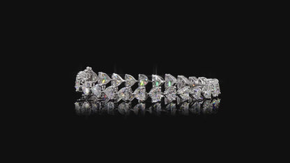 The Serenade Bracelet – White Gold Heart-Cut Lab-Grown Diamond Tennis Bracelet