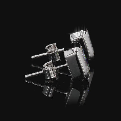 The Celeste Yellow Gold Emerald Cut Diamond Stud Earrings