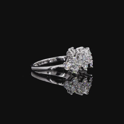 The Exquisite White Gold Diamond Cluster Ring