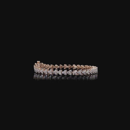 Florence Bracelet – White Gold Floral Lab Grown Diamond Bracelet