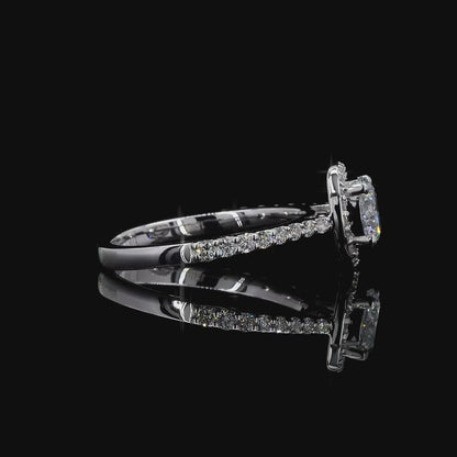 The Exquisite White Gold Round Diamond Halo Ring
