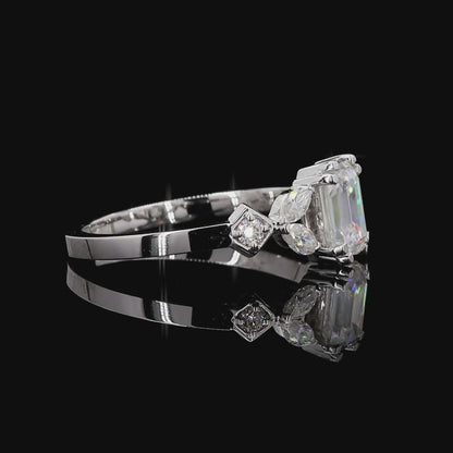 The Exquisite White Gold Emerald Diamond Ring