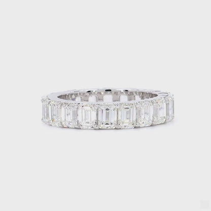 The Exquisite White Gold Emerald Diamond Eternity Ring