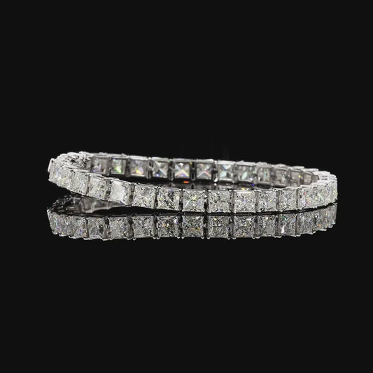The Serenade Princess-Cut Diamond Tennis Bracelet in White Gold