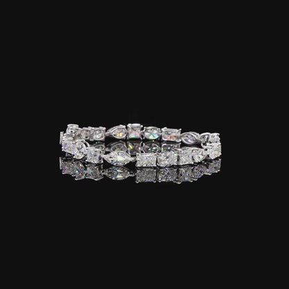 The Serenade Bracelet – White Gold Multi-Cut Lab-Grown Diamond Statement Bracelet