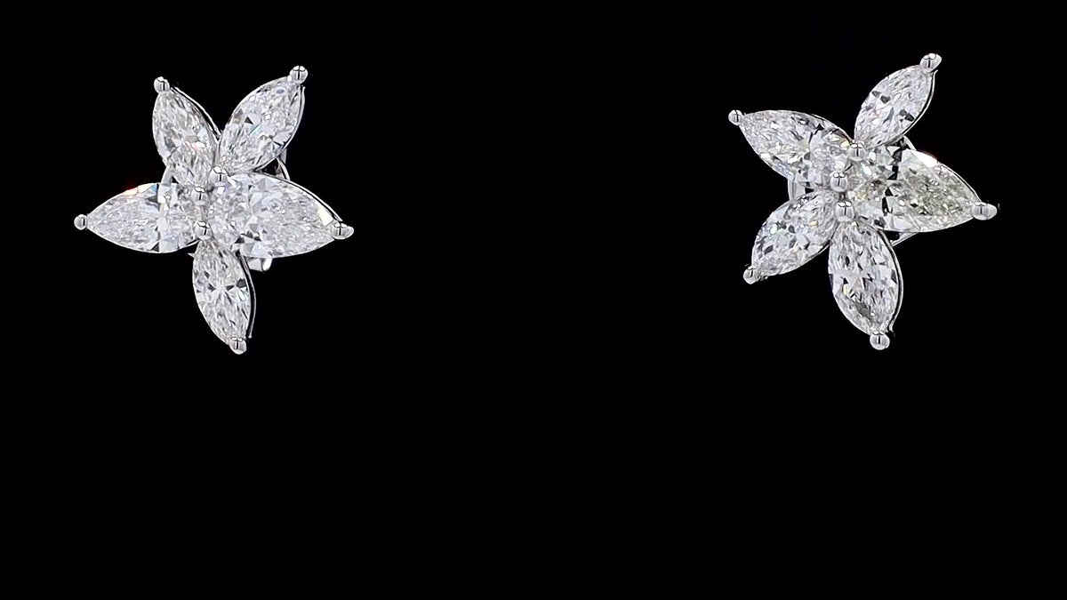 1.34 CT Pear Cut Natural Diamond Stud Earrings